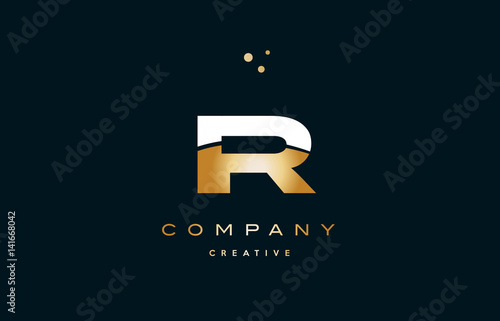 ir i r  white yellow gold golden luxury alphabet letter logo icon template