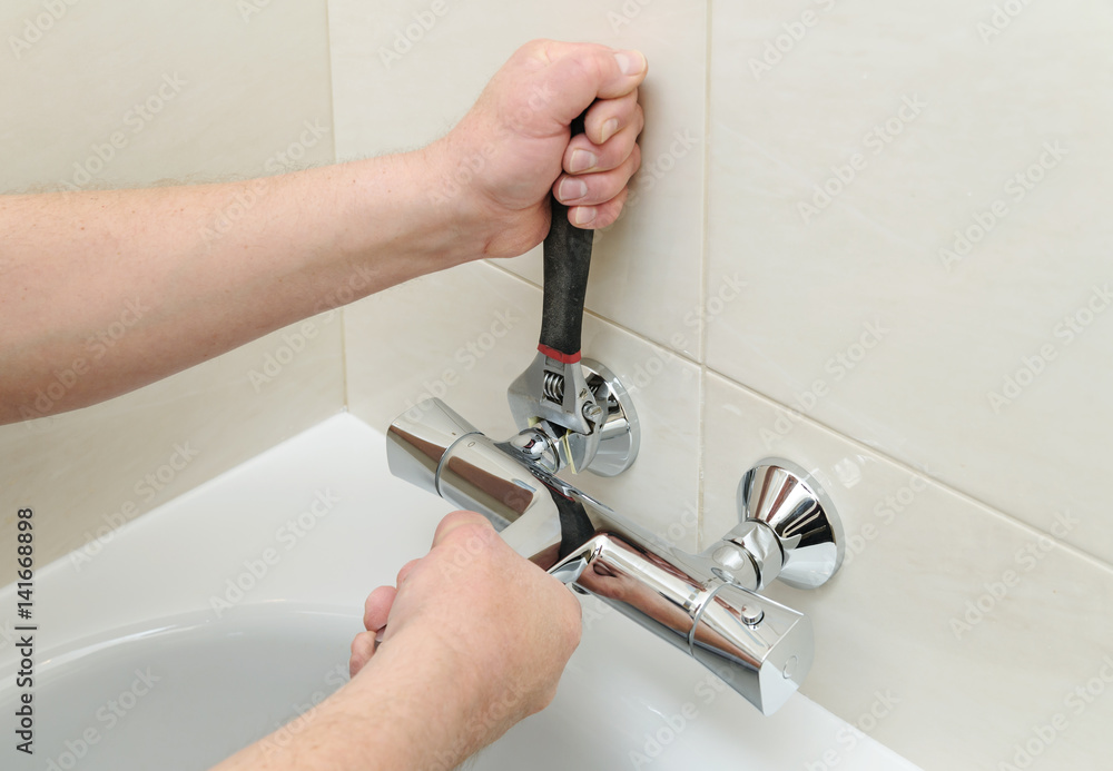 Installing faucet with thermostat. Installing faucet with thermostat.