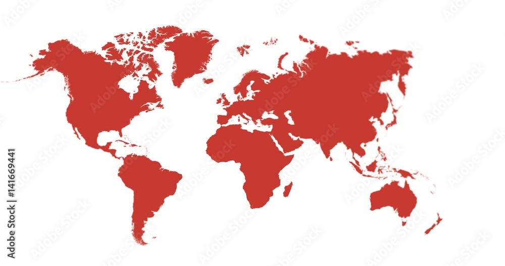 Red World Map 4K Animation With Depth Of Field Saved With Alpha Channel Red World Map 4K Animation With Depth Of Field Saved With Alpha Channel