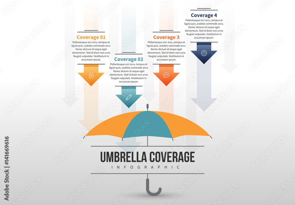 Umbrella Coverage Infographic Stock Template Adobe Stock