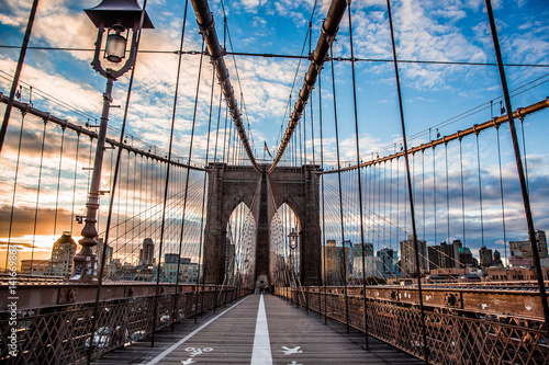 Fotografie New York Brooklyn  bridge empty