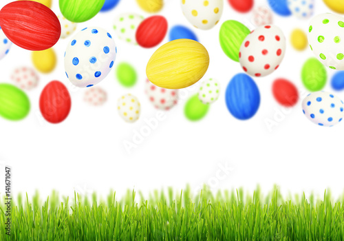 Cololrful Easter eggs falli...