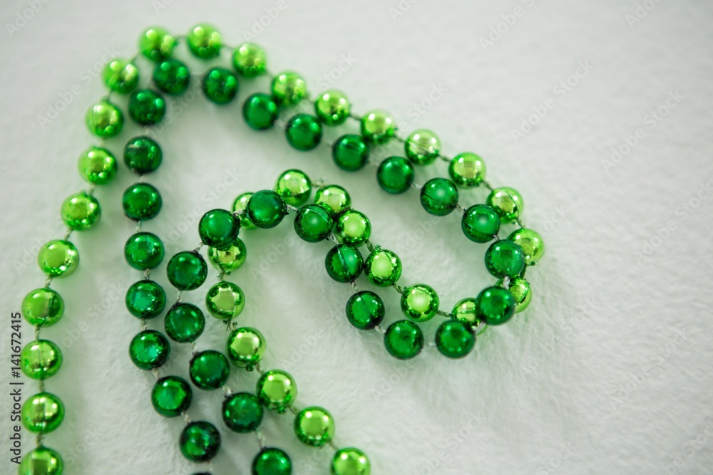 St Patricks Day close-up of beads St Patricks Day close-up of beads