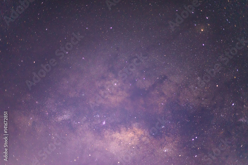 Close-up of Milky way galaxy with stars and space dust in the universe.