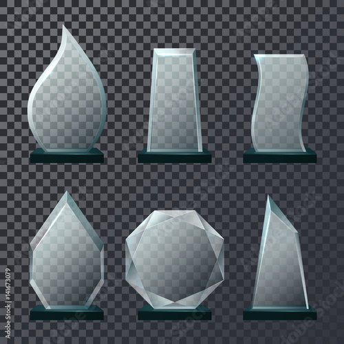 Empty glassware trophy or sport award