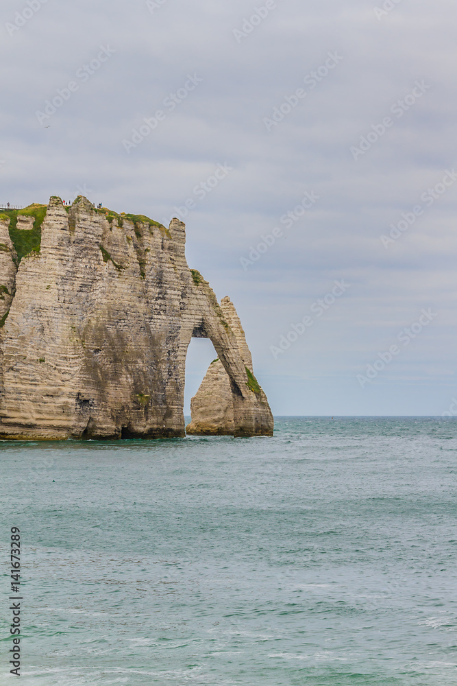 Etretat - turquoise sea, alabaster cliff. Seine-Maritime, France