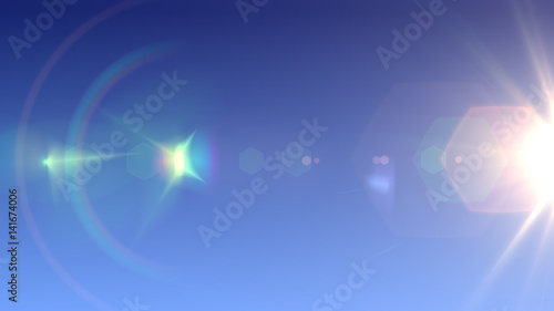 Wallpaper Mural Sun lens flare in blue background horizontal frame (very high resolution) Torontodigital.ca