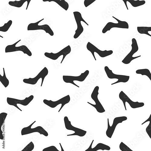 Seamless vector pattern - High heels shoes