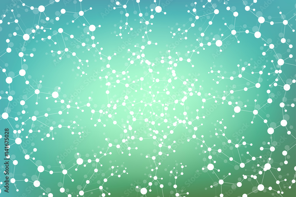 Structure molecule and communication. Dna, atom, neurons. Scientific concept for your design. Connected lines with dots. Medical, technology, chemistry, science background. Vector illustration. Structure molecule and communication. Dna, atom, neurons. Scientific concept for your design. Connected lines with dots. Medical, technology, chemistry, science background. Vector illustration.