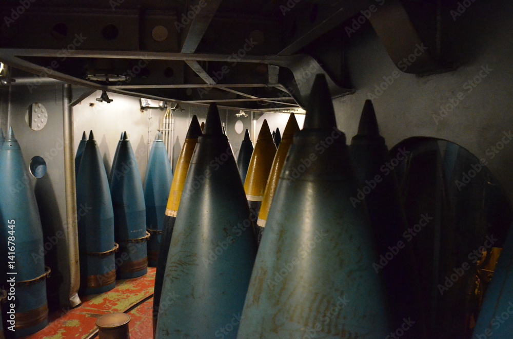 artillery shells in a gun turret Stock Photo | Adobe Stock