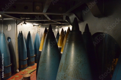 artillery shells in a gun turret