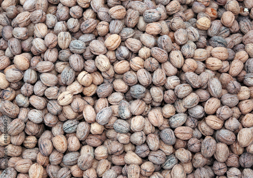 group of nuts for sale in a market