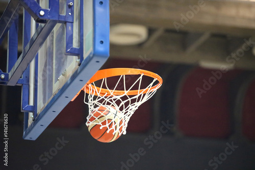 basketball going into the basket after a cool shot