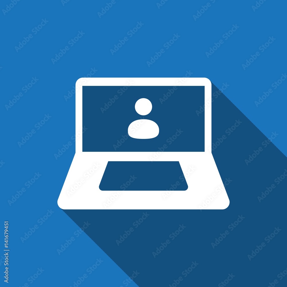 laptop with user icon in the middle vector illustration flat design laptop with user icon in the middle vector illustration flat design