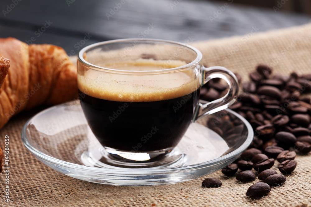 Coffee and croissants, Cafe, Coffee Bean Coffee and croissants, Cafe, Coffee Bean