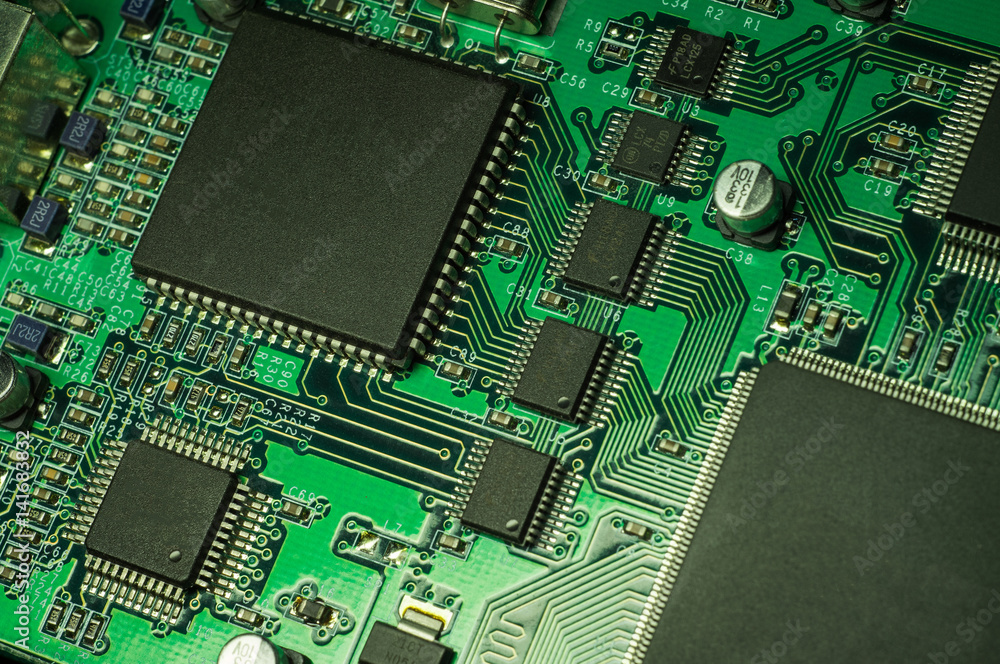 Computer board chip. Electronic circuit board closeup Computer board chip. Electronic circuit board closeup