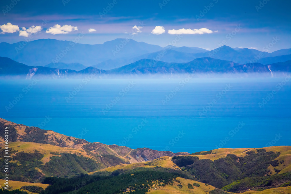 Location: New Zealand, capital city Wellington, North Island. View from the SkyLine track and Mount KayKay