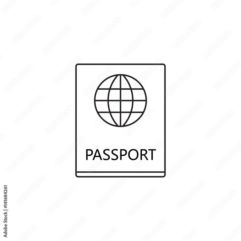 passport line icon, outline pass vector logo, linear official document pictogram isolated on white, pixel perfect illustration passport line icon, outline pass vector logo, linear official document pictogram isolated on white, pixel perfect illustration