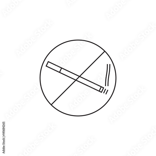 no smoking line icon, outline vector logo illustration, linear pictogram isolated on white
