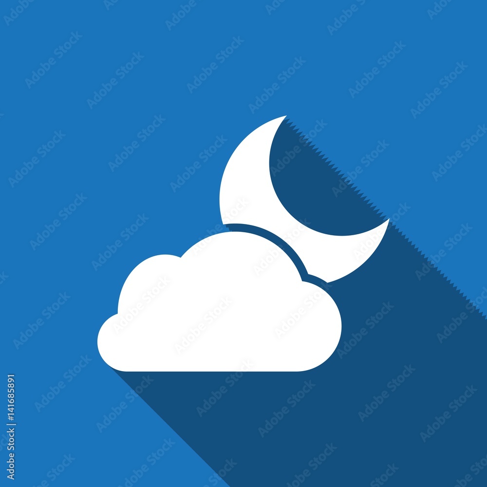 moon and cloud icon stock vector illustration flat design moon and cloud icon stock vector illustration flat design