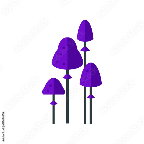 Purple psilocybin mushrooms vector icon