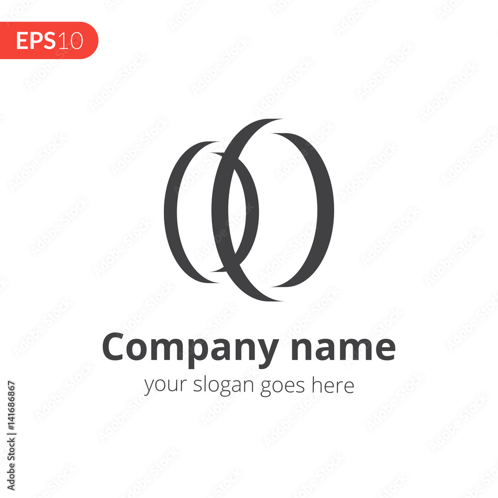 Circle logo vector design. Abstract business double circle logo. Monochrome symbol element. Grey color icon on isolated white background. Circle logo vector design. Abstract business double circle logo. Monochrome symbol element. Grey color icon on isolated white background.