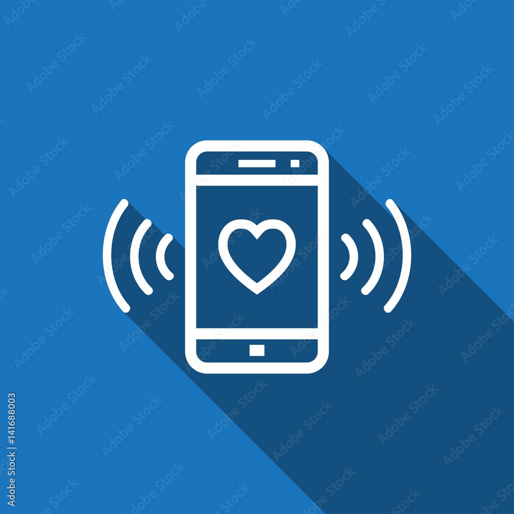 phone rings with a heart icon stock vector illustration flat design phone rings with a heart icon stock vector illustration flat design