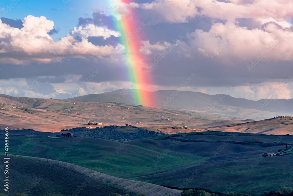 panorama of Siena in the Val d'Orcia and the Chianti hills