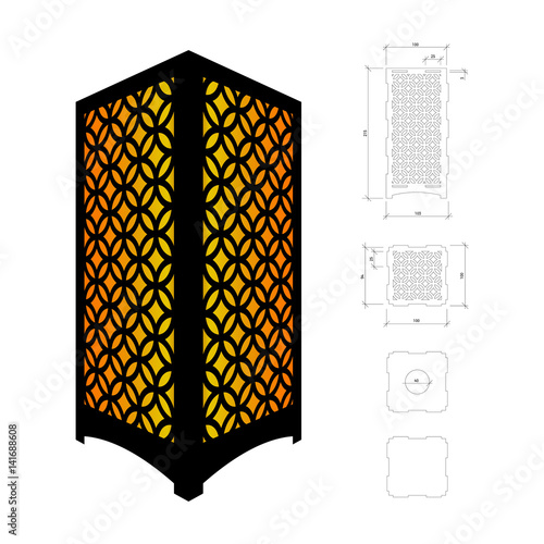 Cut out template for lamp
