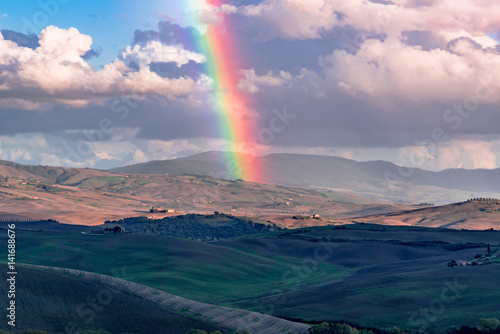 panorama of Siena in the Val d'Orcia and the Chianti hills