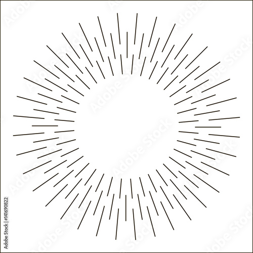Sun rays hand drawn, vector...