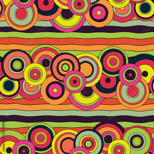 psychedelic retro circles pattern