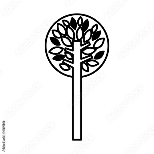 tree plant ecological icon vector illustration design