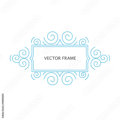 Decorative vintage frame with copy space for text made in modern line style vector.