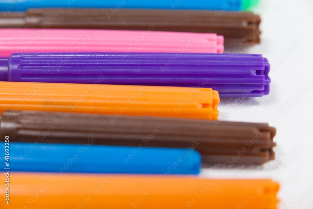 Sketch pens arranged in a row Sketch pens arranged in a row