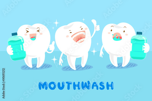 tooth with mouthwash
