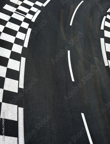 Car race asphalt on Grand Prix street track