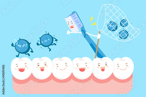 tooth smile happily