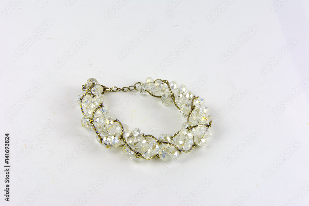 Women's jewelery and jewelery on a white background Women's jewelery and jewelery on a white background