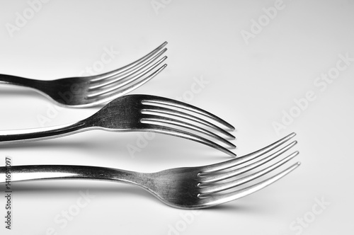 Forks isolated on white background