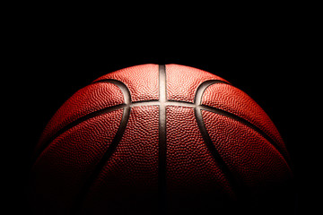 basketball on black background.