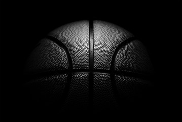 basketball on black background.