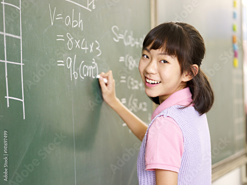 Photography confident asian elementary school girl