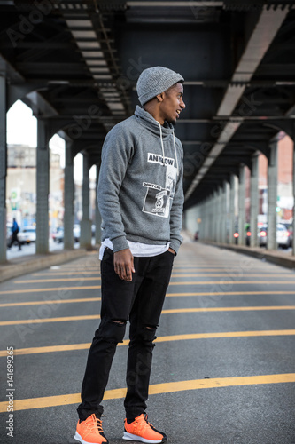 A portrait of a young man in the Brooklyn, NYC streets