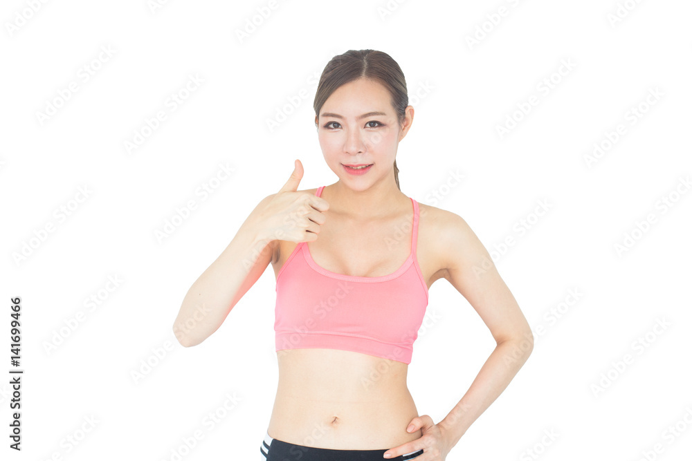 Korean woman fashion set sweet pink sexy girl, sport woman concept., isolated with pink background. Korean woman fashion set sweet pink sexy girl, sport woman concept., isolated with pink background.