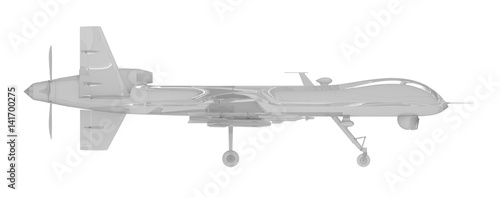 air drone side view isolated on white 3d rendering