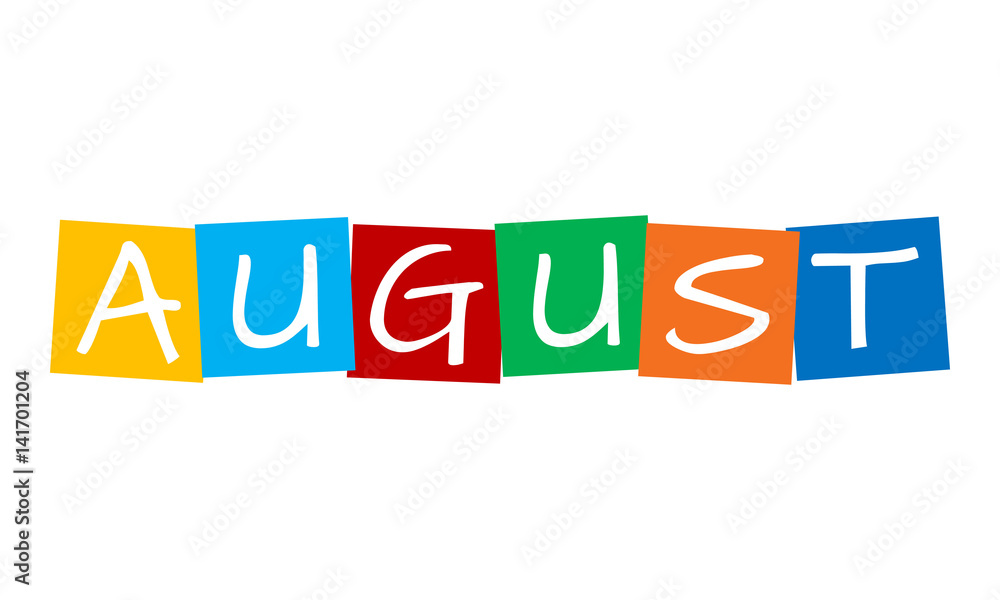 august, text in colorful rotated squares august, text in colorful rotated squares