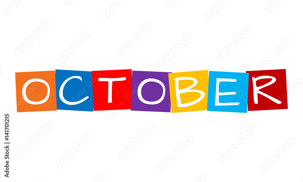 october, text in colorful rotated squares october, text in colorful rotated squares
