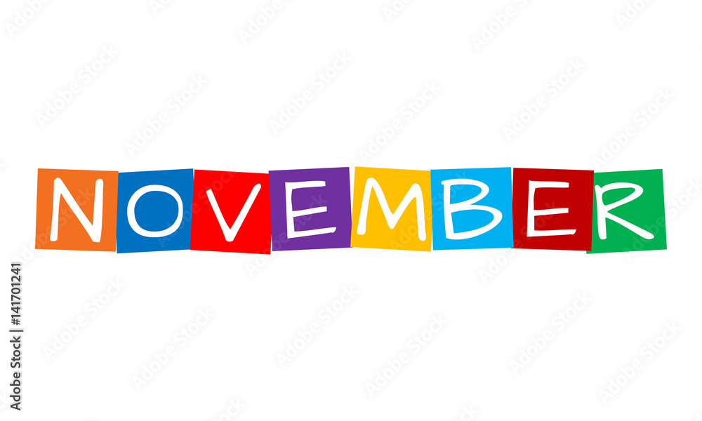 november, text in colorful rotated squares november, text in colorful rotated squares