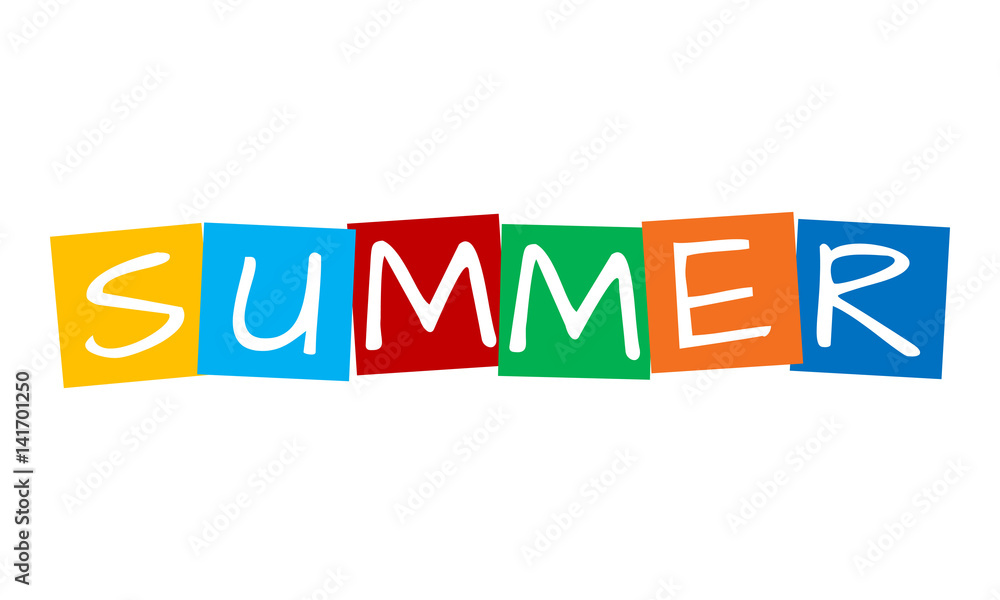 summer, text in colorful rotated squares summer, text in colorful rotated squares